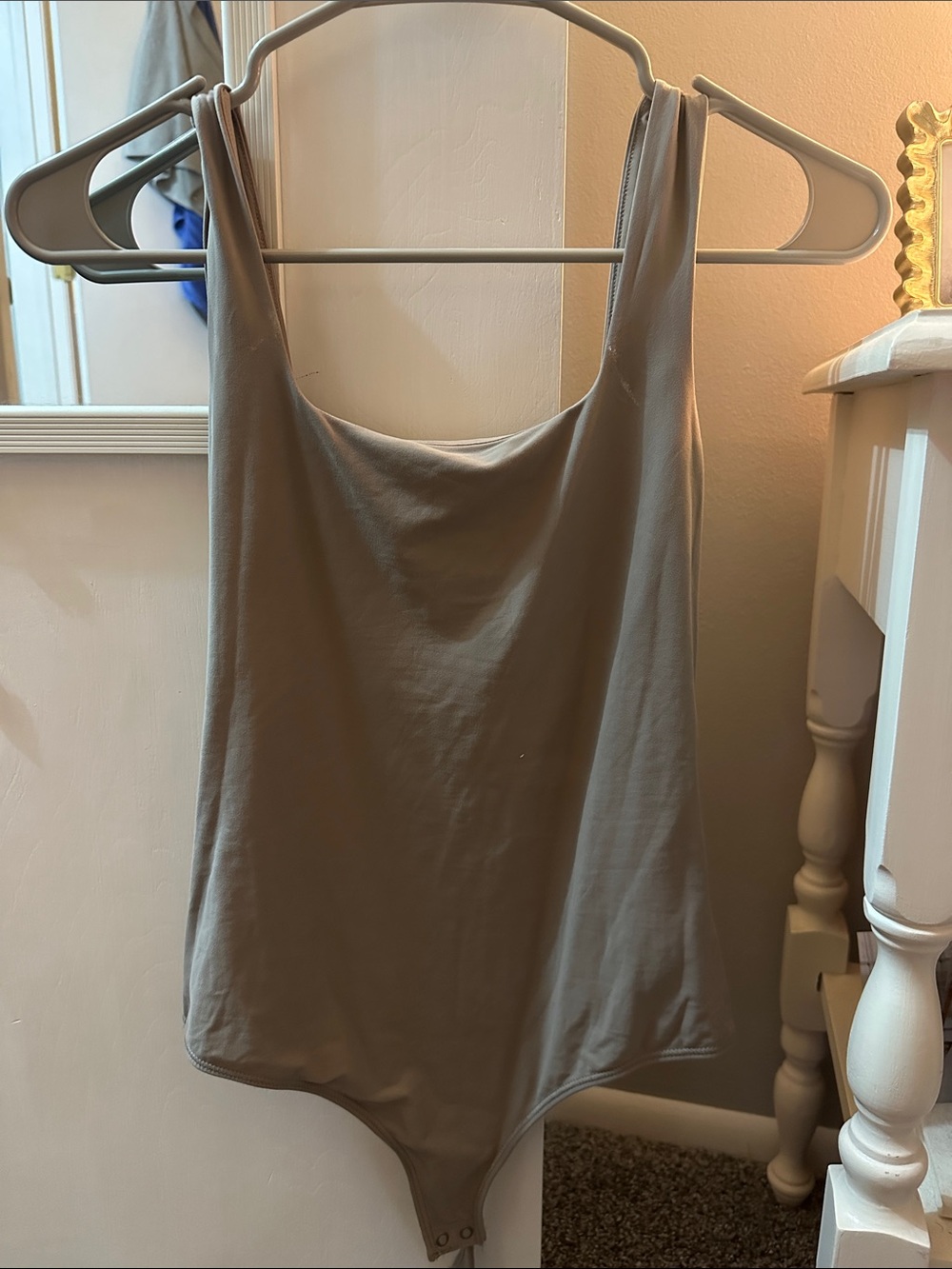 Abercrombie taupe square neck bodysuit